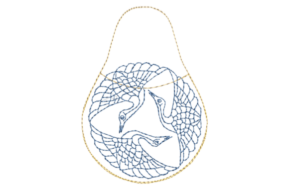 Sashiko Round Coin Pouch